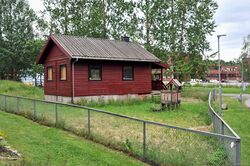 Skovbakken barnepark, Hallagerbakken 16 i Oslo. Nå felleslokale for Skovbakken borettslag. Foto: Roy Olsen (2015).