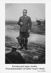 Bataljonssjef major Nordby var plasskommandant på Kjeller 9. april 1940.