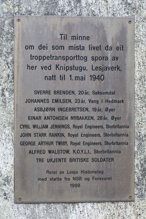 Bauta bombing jerbanen Lesjaverk1940 tekst.jpg