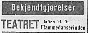 Bekjentgjøringsannonse for Trøndelag Teater i Adresseavisen 16. mars 1926.jpg