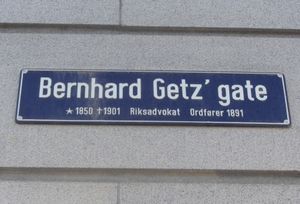 Bernhard Getz' gate Oslo 2012 skilt.jpg