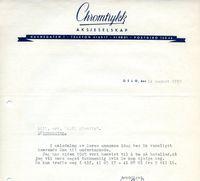 Brev til Leif Brattested, 1950. Foto: Statsarkivet i Oslo