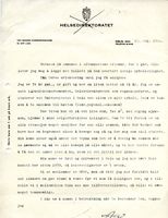 Brev til Leif Brattested, 1950. Foto: Statsarkivet i Oslo