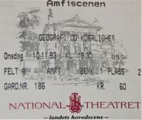 Billett fra Nationaltheatret 1993.