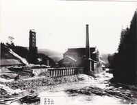 Fabrikken sett fra Bingselva før 1920.