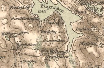 Bjørberglia under Kabberud kart 1887.jpg