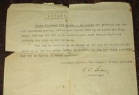 Attest for arbeider ved Bjørkåsen gruver fra 1939.