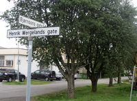 Krysset Bjørnsons gate/Henrik Wergelands gate i 2014. Foto: Stig Rune Pedersen (2014)