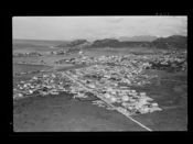 Bodø sett fra lufta på begynnelsen av 1950-tallet. Foto: Nasjonalbiblioteket