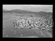 Bodø sett fra lufta på begynnelsen av 1950-tallet. Foto: Nasjonalbiblioteket