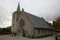 Borgestad kirke i Gjerpen 1907, arkitekt Nissen, sammen med Kristian Biong. Foto: Hans A. Rosbach (2007).