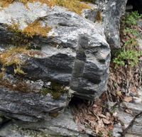 Bormerke i dagstrossa ved Skinnargruva.