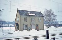 Brøttum stasjon fotografert på 1900-tallet.