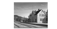 Brandbu stasjon 1930. Normann postkort/Jernbanemuseet
