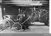 Interiør i Brannvakten i Karl Johans gate. Foto: Oslo brannvesen (ca. 1875)