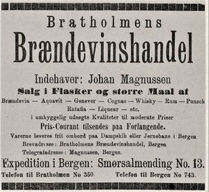 Bratholmens Brændevinshandel annonse 1894.jpg