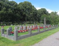 På Tønsberg gamle kirkegård ligger 22 briter gravlagt etter sjøslaget ved Jylland i 1916. Foto: Stig Rune Pedersen