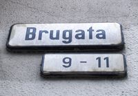 Gateskilt Brugata 9-11, foto Ida Tolgensbakk, 2009
