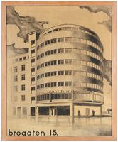 Prospekttegning av Brugata 15 fra omkring 1932, eid av Jens Evensen eiendom