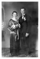 Bryllupsbilde 1936. Jensine Strømnes og Andreas Olai Jensen (1908-1975)