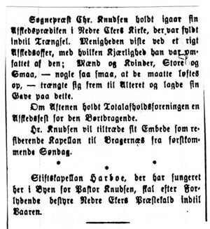 Buskeruds Blad 24 08 1886 - Sogneprest Chr Knudsen.jpg