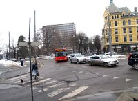 Gatebilde av Solli plass. Foto: Julia Xia