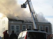 Frantzengården i Nedre Langgate 43 brant 13. mars 2007. Foto: Stig Rune Pedersen