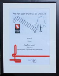 Skedsmo kommunens pris for godt bygnings- og utemiljø 2014 ble tildelt Sagelvas Venner for prosjektet Mølleparken med Strømmensaga og Strømmenkverna.