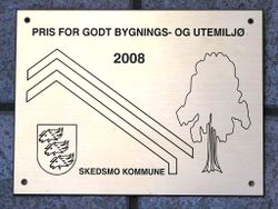 Sagelvas Venner mottok Byggeskikkprisen fra Skedsmo kommune 2008.
