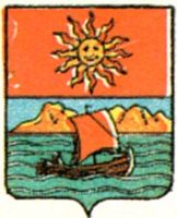 Bodøs gamle byvåpen, fargelagt og uten murkrone.