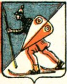 Lillehammers byvåpen slik det så ut i 1929. Dagens kommunevåpen er tilnærmet identisk.