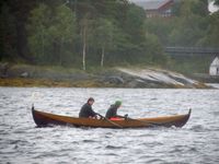 Sognebåt under kapproing på Råseglseminaret 2015 på Otnes i Valsøyfjorden. Foto: Olve Utne