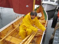 Nordlands-hundromsfæring (bygd av Kai Linde) under Råseglseminaret 2015 i Valsøyfjorden Foto: Olve Utne