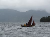 Nordlands-hundromsfæring (bygd av Kai Linde) under Råseglseminaret 2015 i Valsøyfjorden Foto: Olve Utne