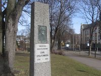 Bauta over Carl Stoltenberg i Stoltenbergparken i Tønsberg (1926). Foto: Stig Rune Pedersen (2012).