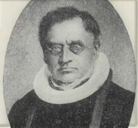 Christian Bull Stoltenberg var sogneprest i Rollag 1839-70. Foto: Ukjent, fra boka Rollag og Veggli herreds historie, Stærnes 1914.
