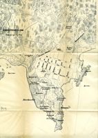 1716: Kart over Christiania under beleiringen av Akershus. Reproduceret ved Generalstabens topografiske Afdeling/Forsvarsmuseet