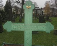 Christopher Frimann Omsens grav på Vår Frelsers gravlund i Oslo. Foto: Stig Rune Pedersen (2012)