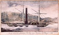 DS «Constitutionen» var det første dampskipet som ble satt i trafikk i Norge, i 1827.