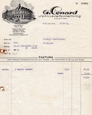 Coward Jernvareforretning Skien 1954.jpg