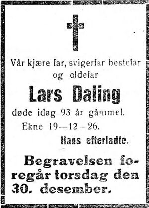 Dødsannonse i Trønderbladet 22.12. 1926.jpg