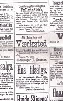 To annonser fra Toten-bonden David Seierstad, 4. februar 1901.