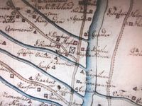 Veggli sentrum, utsnitt av kart fra begynnelsen av 1800-tallet.