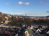 Bragernes kirkegård sett fra Sykehuset Buskerud. Foto: Stig Rune Pedersen (2012)