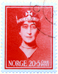 Dronning Maud på veldedighetsmerke 20+5 øre.