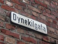Skilt i Dynekilgata. Foto: Stig Rune Pedersen (2012)