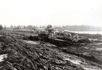 Store arbeider ved E6 Berger, riggen i bakgrunnen.