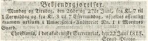 Examen artium kunngjøring 1815.jpg