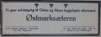 Faksimile Aftenposten 14. mat 1927: Annonse for Østmarkseteren.