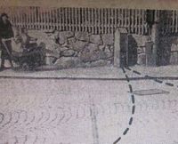 Grensestein nr. 75 sto ved krysset Kirkeveien/Blindernveien, ved kirkegårdsmuren. Faksimile fra A-magasinet 27. mai 1933. Steinen er tapt.